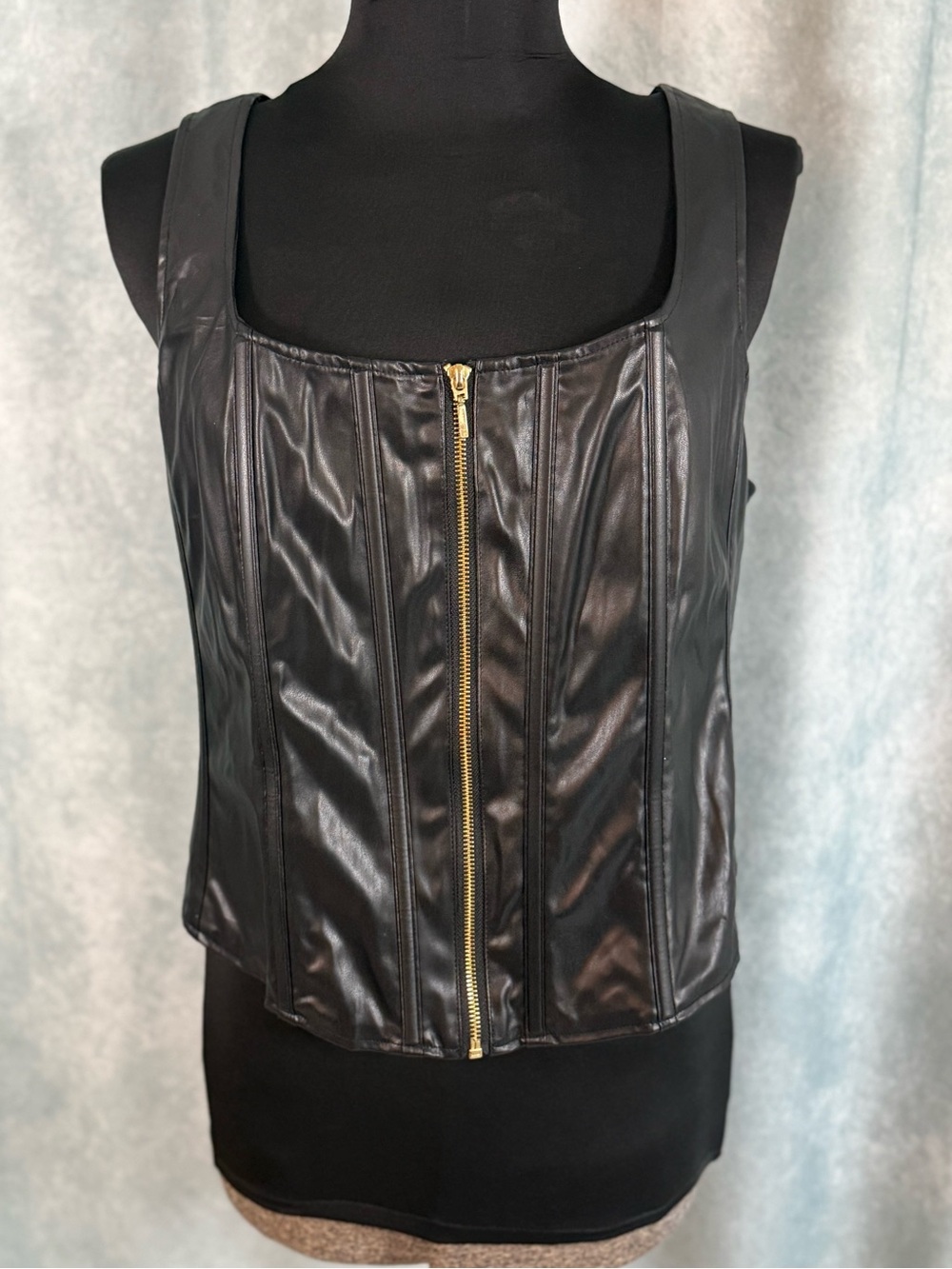Torrid Faux Leather Zip Up Corset Top Plus Size 3